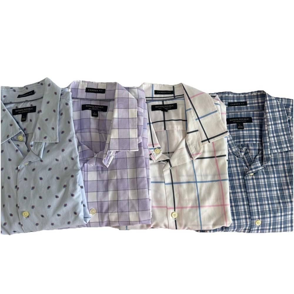 Banana Republic Lot Of 4 Camden Fit Long Sleeve Button Down Shirt LARGE Career - Picture 1 of 6